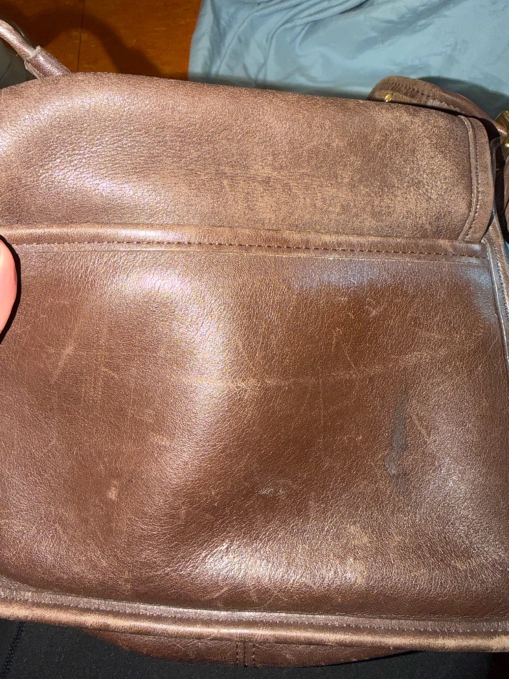 Vintage Coach Station Bag 9061 Brown Leather Crossbody USA Made Turnlock - Picture 9 of 14